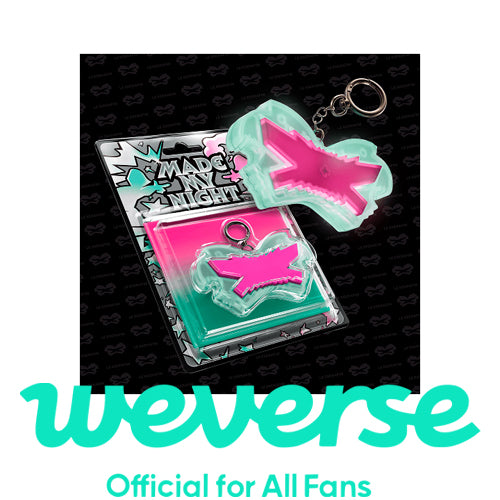[WEVERSE POB] LE SSERAFIM - 2nd Single Album [Made My Night] Glow Clicker Keychain (Pink ver.)